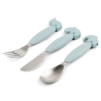 DONE BY DEER Deer Easy Grip Friends Cutlery Set 餐具組 防滑 正品代購
