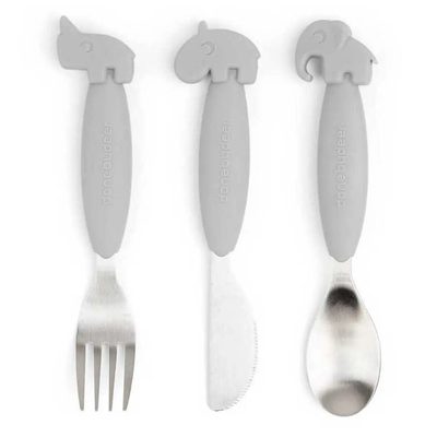 DONE BY DEER Deer Easy Grip Friends Cutlery Set 餐具組 防滑 正品代購