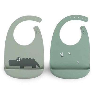 DONE BY DEER Deer Silicone 2 Pack Croco 圍兜口水巾 正品代購