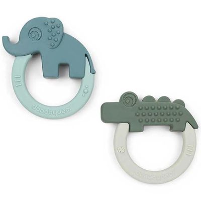 DONE BY DEER Deer Friends Teether 安撫奶嘴固齒器 2件組 正品代購