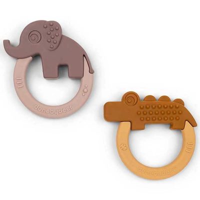 DONE BY DEER Deer Friends Teether 安撫奶嘴固齒器 2件組 正品代購