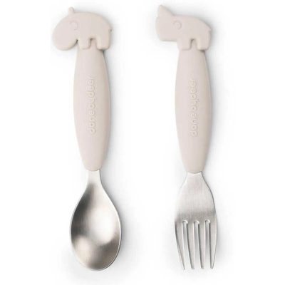 DONE BY DEER Friends Easy Grip Fork Set Deer Spoon 餐具組 正品代購