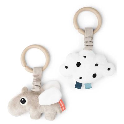 DONE BY DEER Deer Hanging Activity Toy Happy Clouds 2 Pieces 推車座椅配件 正品代購