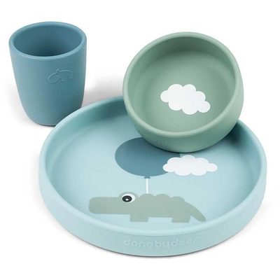 DONE BY DEER Deer Silicone Dinner Set Happy Clouds 餐盤組 正品代購