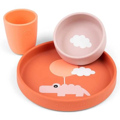 DONE BY DEER Deer Silicone Dinner Set Happy Clouds 餐盤組 正品代購