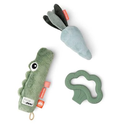 DONE BY DEER Deer Tiny Activity Toy Set Croco 3 Pieces 推車座椅配件 正品代購
