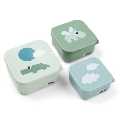 DONE BY DEER Deer Snack Box Set 3 Pcs Happy Clouds 保鮮盒與便當盒 正品代購