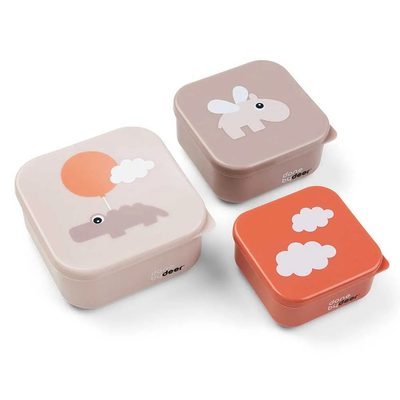 DONE BY DEER Deer Snack Box Set 3 Pcs Happy Clouds 保鮮盒與便當盒 正品代購