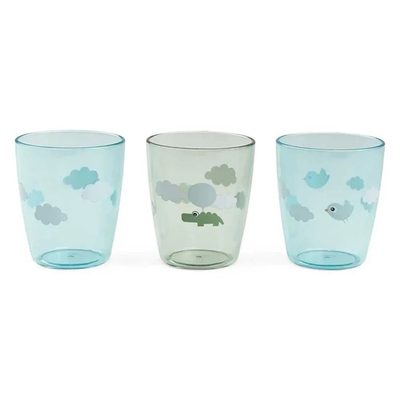 DONE BY DEER Deer Yummy Mini 3 Pcs Happy Clouds Glass 餐盤組 正品代購