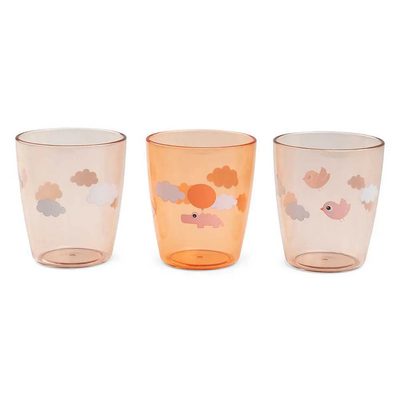 DONE BY DEER Deer Yummy Mini 3 Pcs Happy Clouds Glass 餐盤組 正品代購