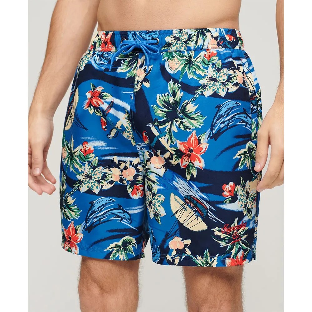 SUPERDRY Hawaiian Print 17 Sw 短褲 合成材質 正品歐洲代購 [140588248]