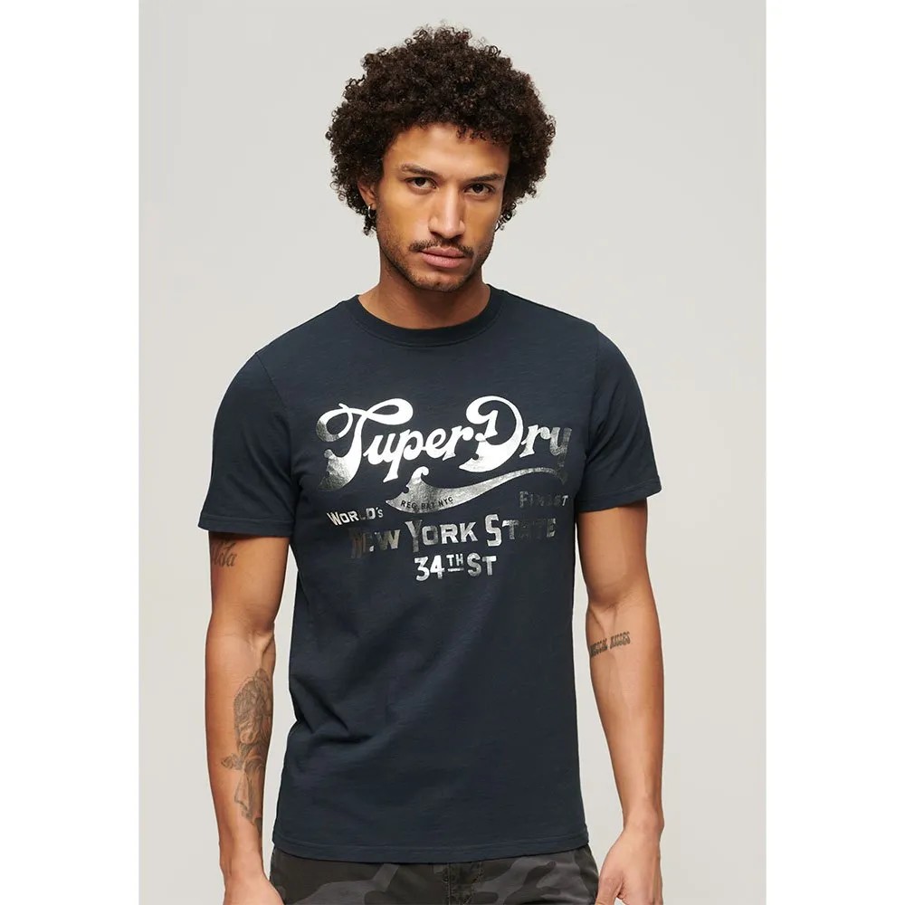 SUPERDRY Metallic Workwear Gr T恤 金屬感 寬鬆 正品歐洲代購 [140588364]