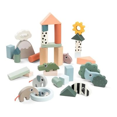 DONE BY DEER Deer Friends Wood Blocks Set 34 Pieces 益智玩具 正品代購