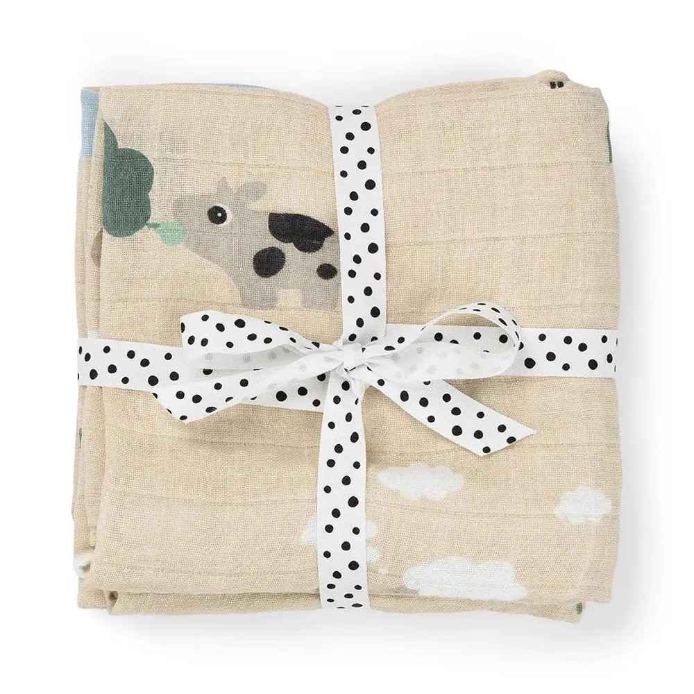 DONE 2件組 Deer Tiny Farm Gauze 透氣 純棉 正品歐洲代購 [141632414]