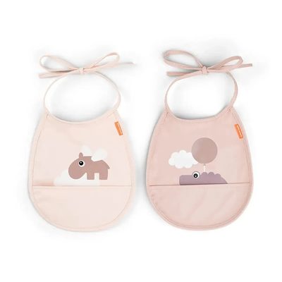 DONE BY DEER Deer Tiny Pocket Happy Clouds 圍兜口水巾 2件組 正品代購