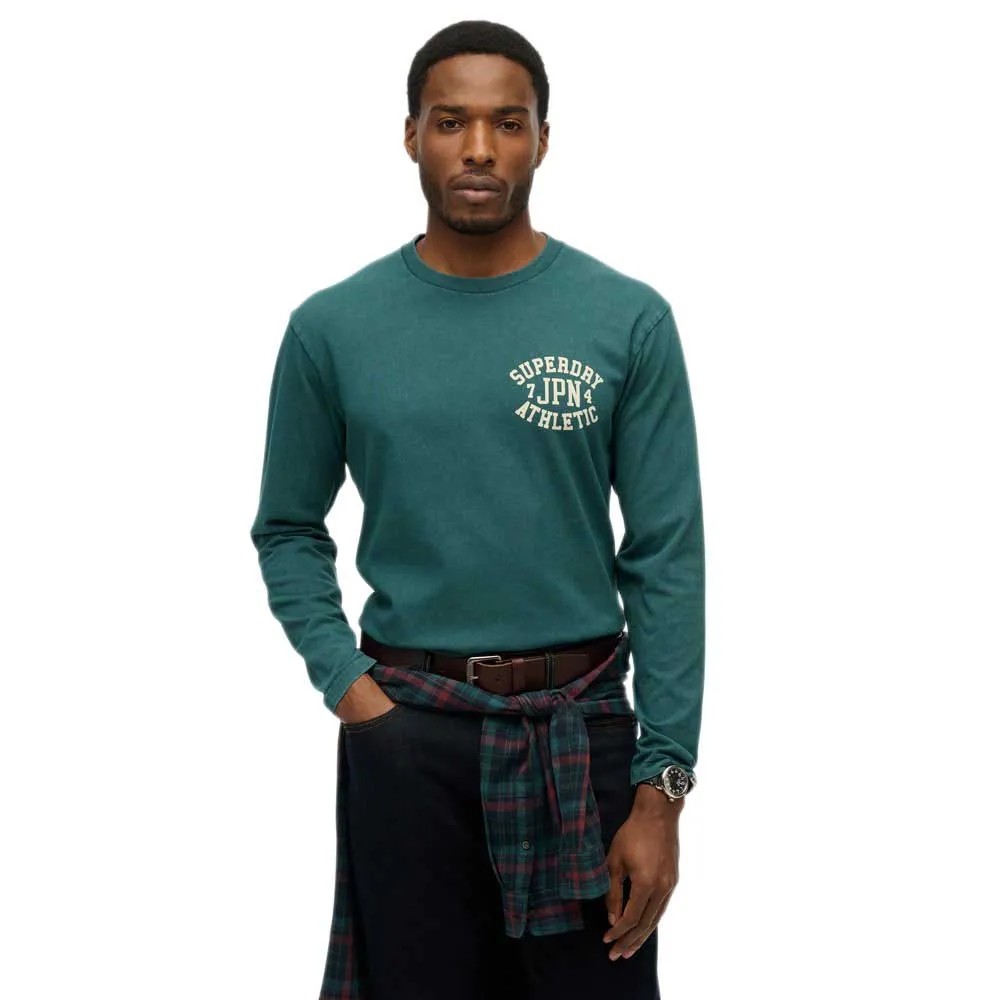 SUPERDRY Athletic Ess Long Sl T恤 石洗棉 寬鬆版型 正品歐洲代購 [141662942]