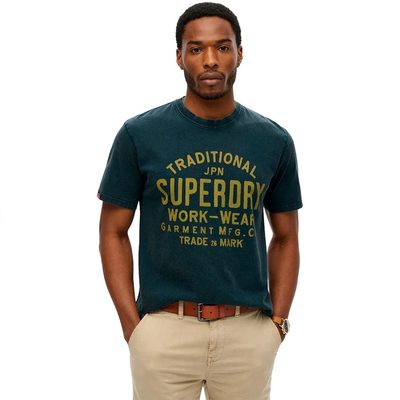SUPERDRY Machined Goods Workw T恤 耐磨 寬鬆版型 正品歐洲代購 [141663397]