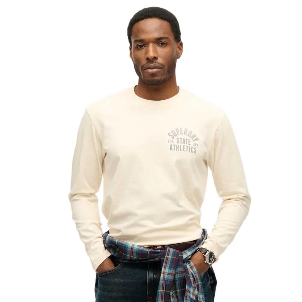 SUPERDRY Athletic Ess Long Sl T恤 石洗棉 寬鬆版型 正品歐洲代購 [142283382]