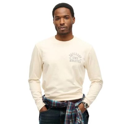 SUPERDRY Athletic Ess Long Sl T恤 石洗棉 寬鬆版型 正品歐洲代購 [142283382]