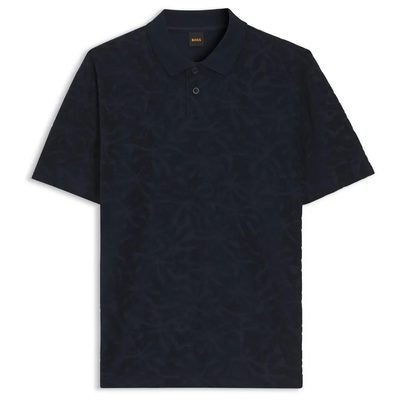 BOSS Flower Short Sleeve POLO衫 花卉提花 舒適 正品歐洲代購 [143145426]