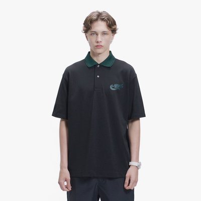 🐊 Lacoste AF335 撞色條紋 Polo 衫｜限時代購｜型號 AF335 (黑色)
