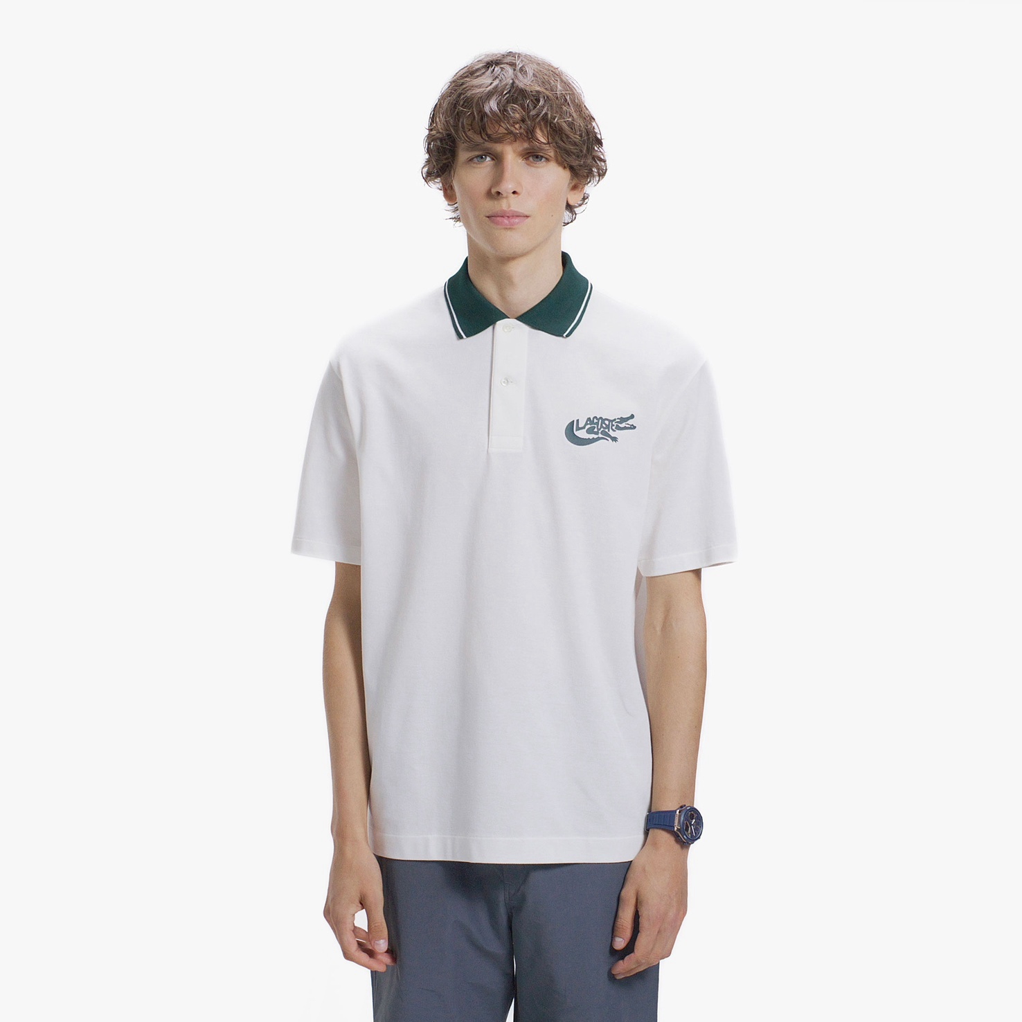 🐊 Lacoste AF335 撞色條紋 Polo 衫｜限時代購｜型號 AF335 (白色)