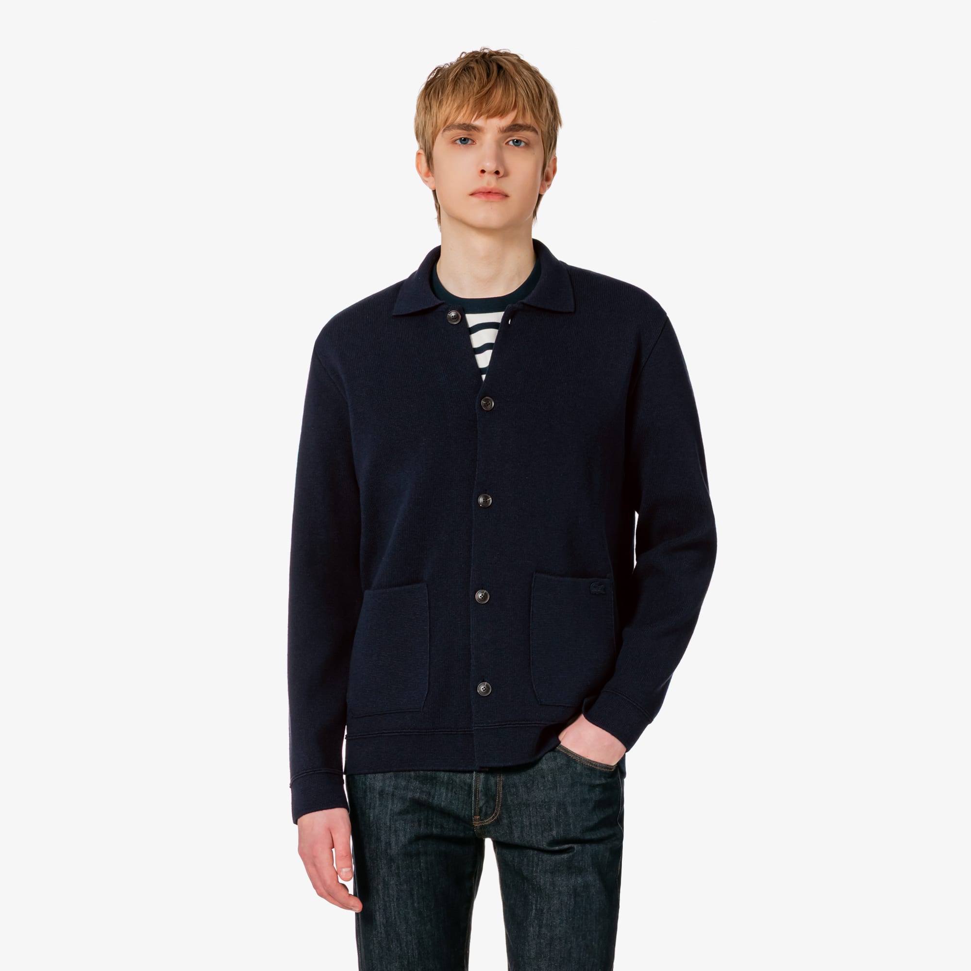 LACOSTE Chore 夾克式開襟衫（藍色）｜官網代購 [AH322E-56G-166]