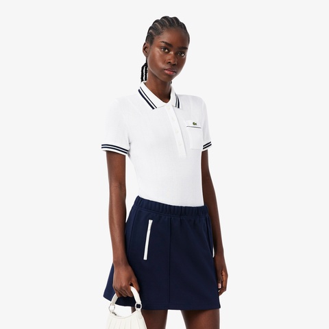 LACOSTE 法國製細羅紋修身 Polo 衫（白）｜官網代購 [DF0858-522]