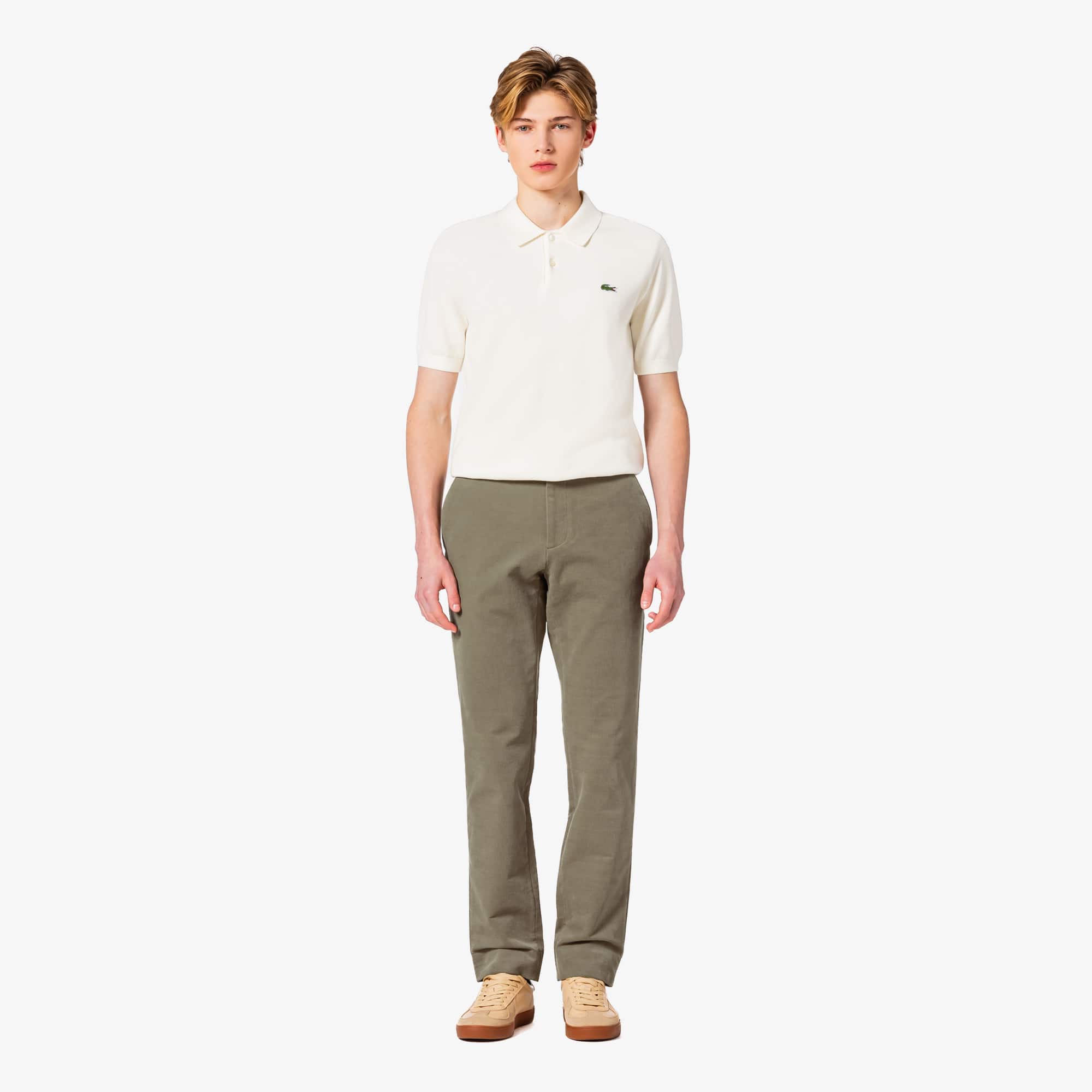 LACOSTE 羅紋絨毛長褲（米色）｜官網代購 [HH552E-55N-02S]