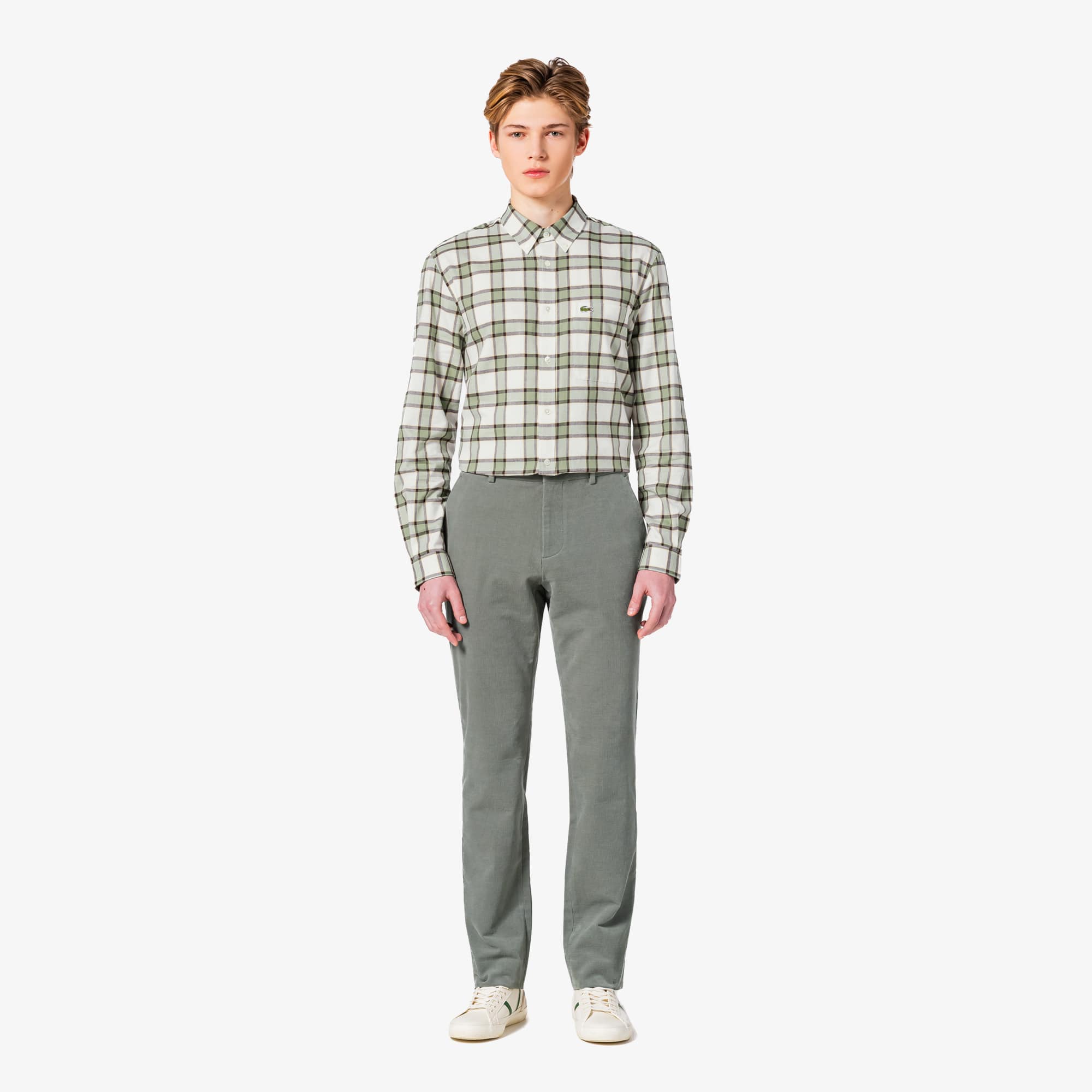 LACOSTE 羅紋絨毛長褲（苔綠色）｜官網代購 [HH552E-55N-S86]