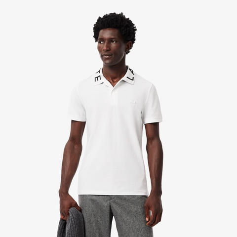 LACOSTE 織字領修身 Polo 衫（白）｜官網代購 [PH2525-001]