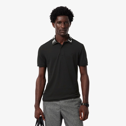 LACOSTE 織字領修身 Polo 衫（黑）｜官網代購 [PH2525-031]
