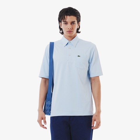 LACOSTE 除臭快乾防UV 微格紋 Polo 衫（淺藍）｜官網代購 [PH6364-HBP]