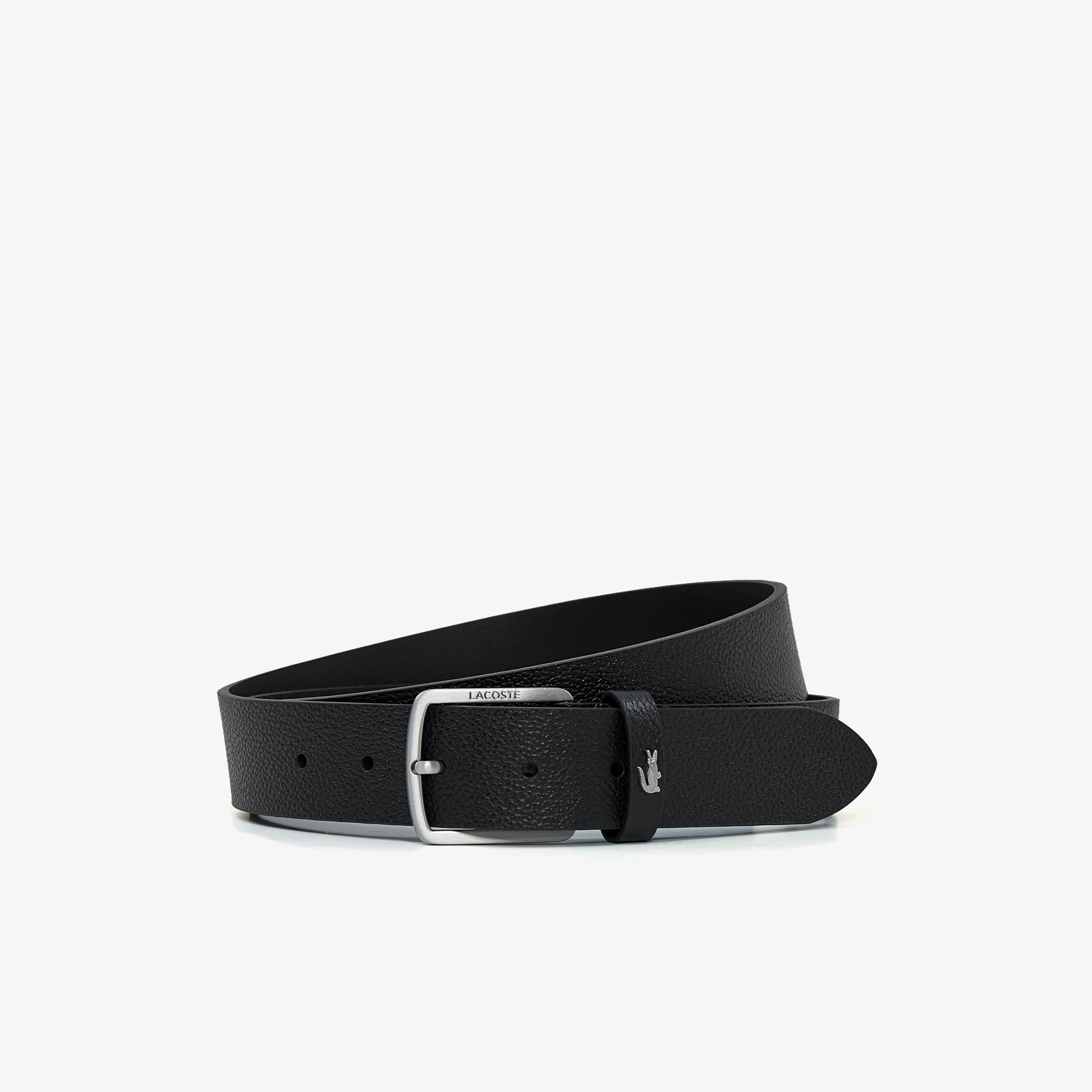 LACOSTE 男款經典 35MM 皮革腰帶（黑色）｜官網代購 [RC4110M56G-000]