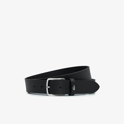 LACOSTE 男款經典 35MM 皮革腰帶（黑色）｜官網代購 [RC4110M56G-000]
