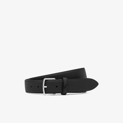 LACOSTE 男款經典 35MM 皮革腰帶（黑色）｜官網代購 [RC4111M56G-000]
