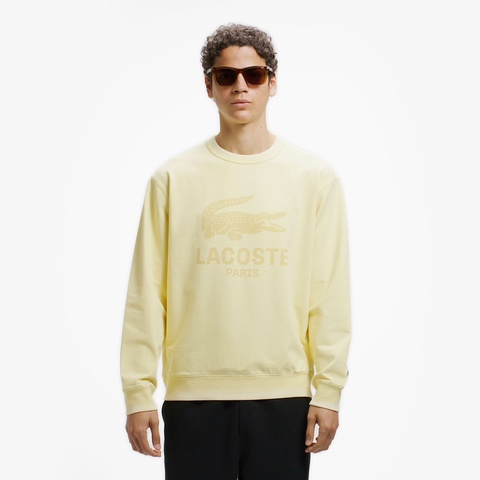 LACOSTE 仿舊 Logo 圓領衛衣（黃）｜官網代購 [SH9443-107]