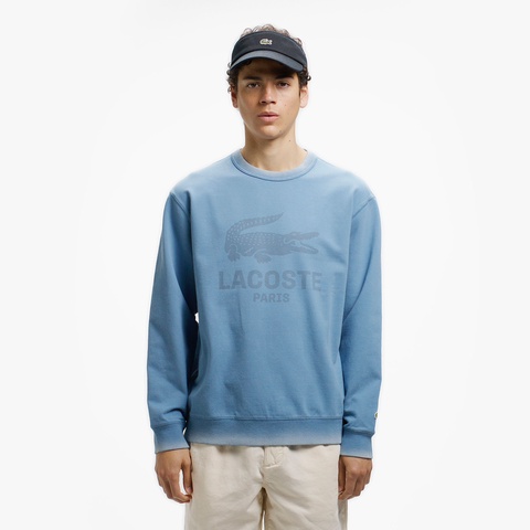 LACOSTE 仿舊 Logo 圓領衛衣（藍）｜官網代購 [SH9443-JBK]