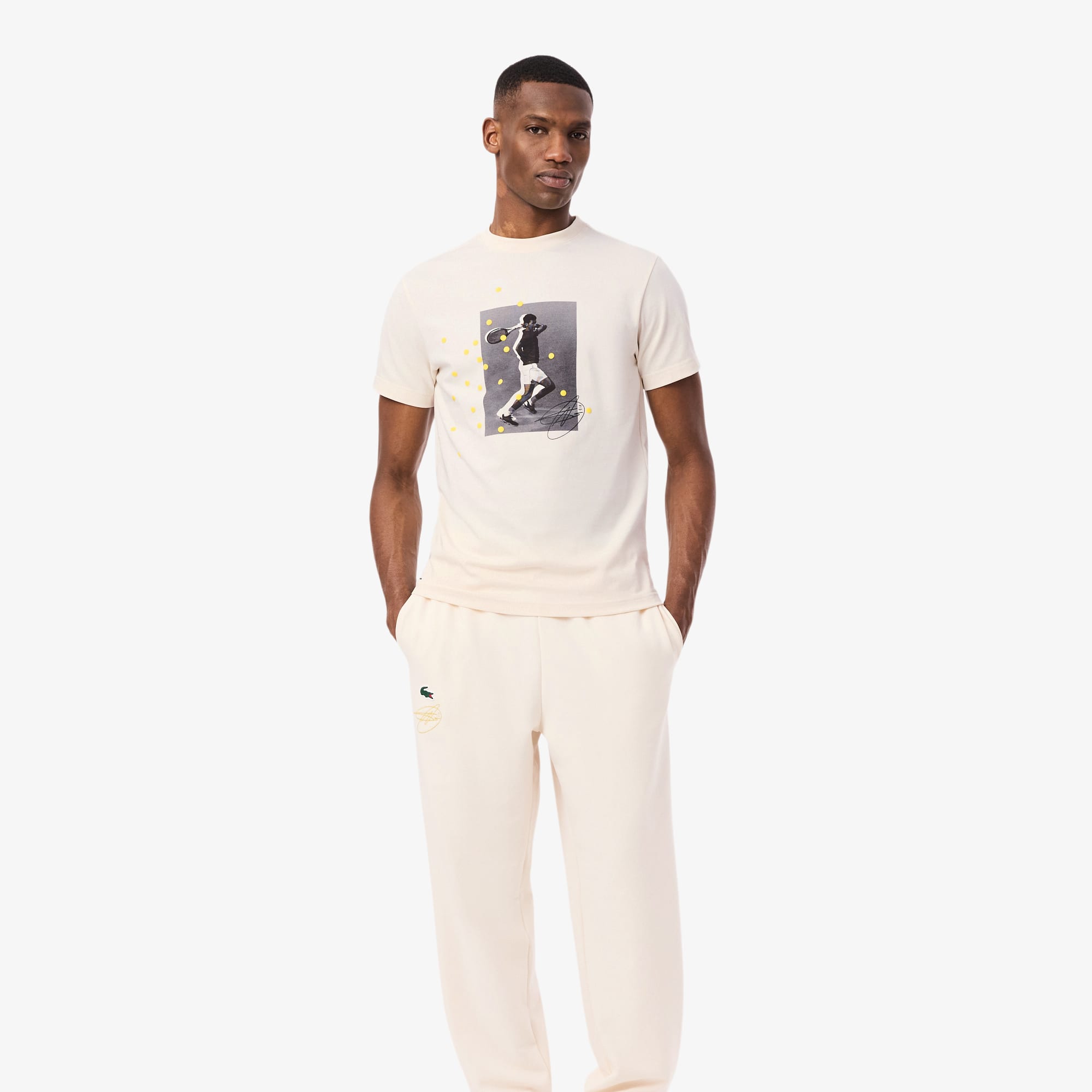 LACOSTE Novak Djokovic 系列運動長褲（白色）｜官網代購 [XH3082-56G-XFJ]